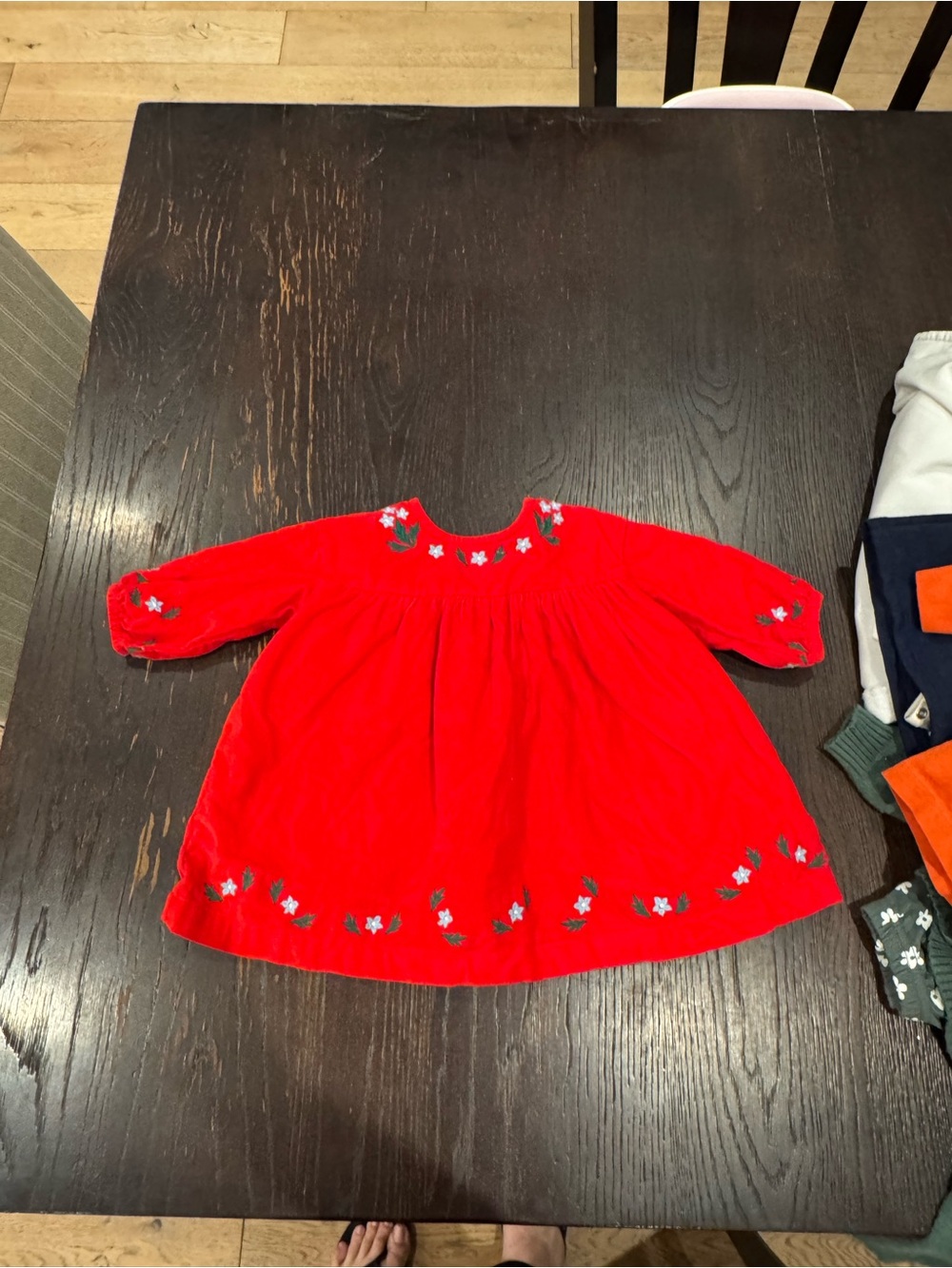 Hanna Andersson Red Embroidered Holiday Dress